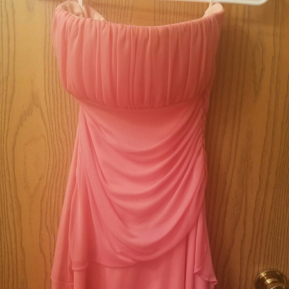 Prom Formal coral, strapless dress